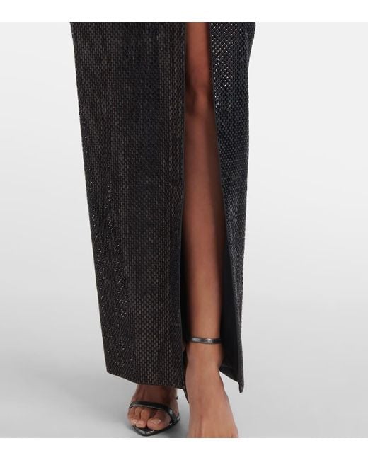 Roland Mouret Black Verzierte Robe Aus Crepe