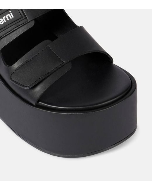 Coperni Black Plateausandalen Patch Aus Lederimitat