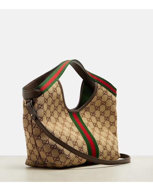 Gucci Brown Giglio Small Gg Canvas Tote Bag