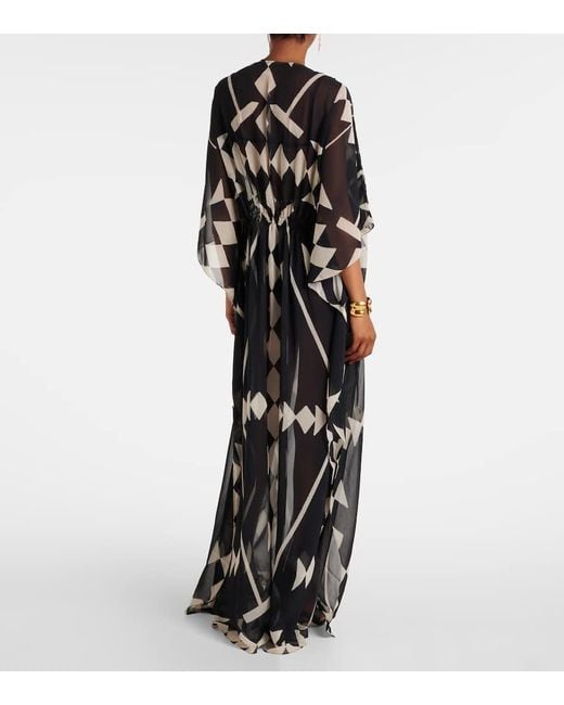Johanna Ortiz Black Bedrucktes Maxikleid Aus Georgette