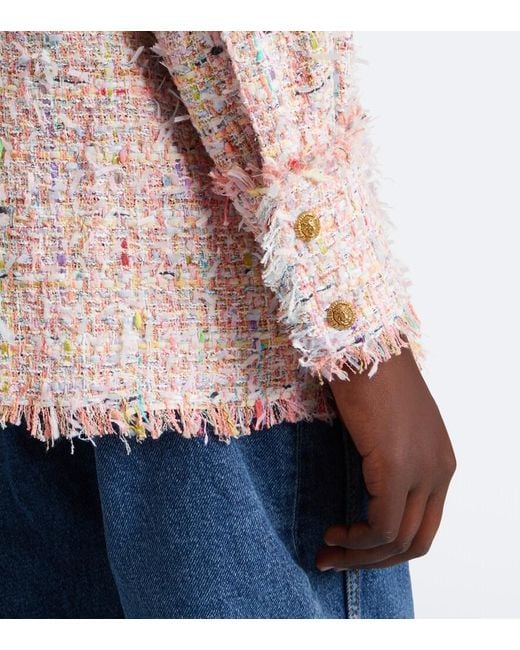 Balmain Pink Tweed Overshirt