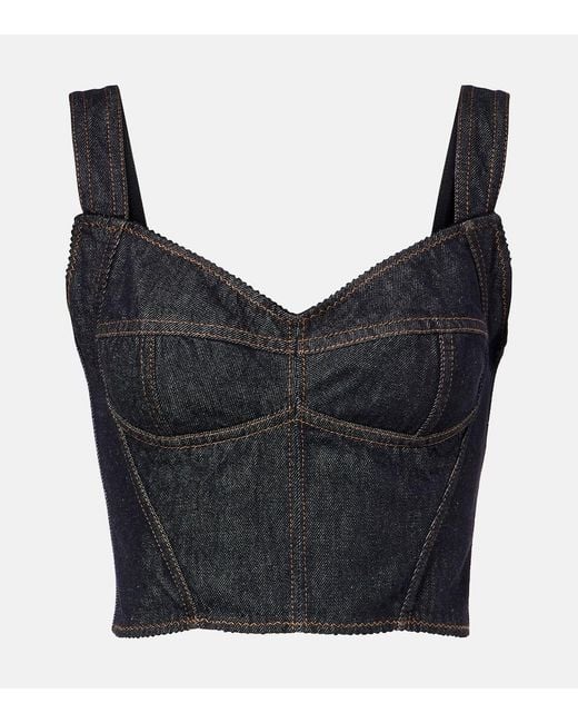 Dolce & Gabbana Black Denim Bustier