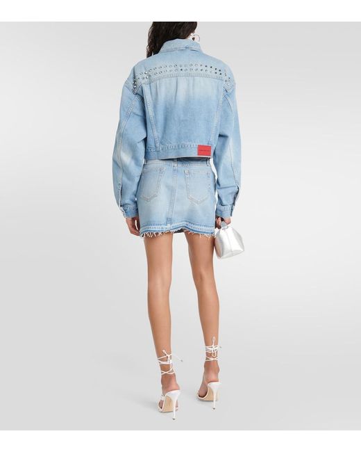 Alessandra Rich Blue Embellished Denim Jacket
