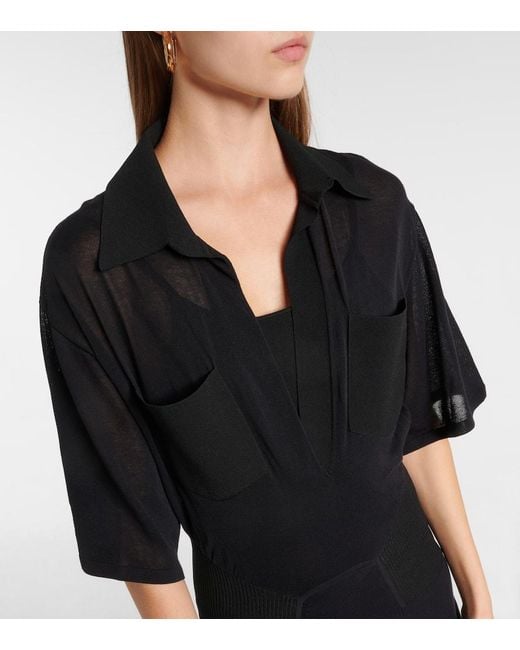 Victoria Beckham Blue Maxikleid Aus Einem Baumwollgemisch