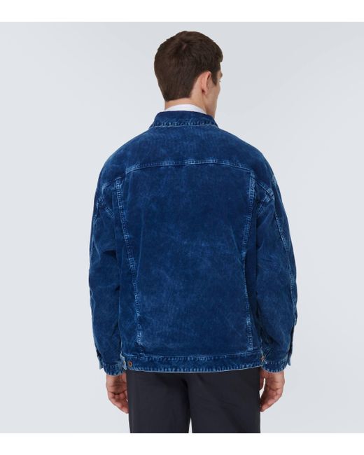 Miu Miu Blue Cotton Corduroy Blouson Jacket for men