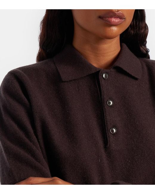 Extreme Cashmere Black N°223 Be For Cashmere-Blend Polo Sweater