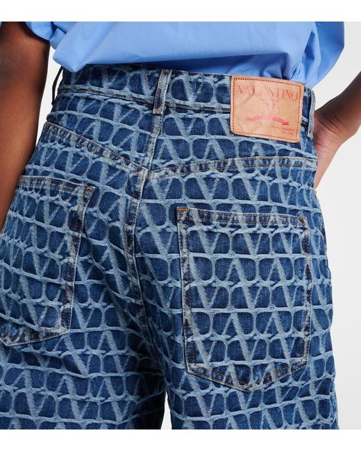 Valentino Blue Toile Iconographe Wide-leg Jeans