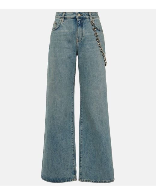 Loewe Blue Baggy Mid-Rise Chain Jeans