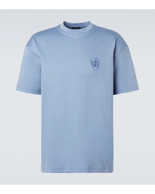 Giorgio Armani Blue Cotton Jersey T-Shirt for men