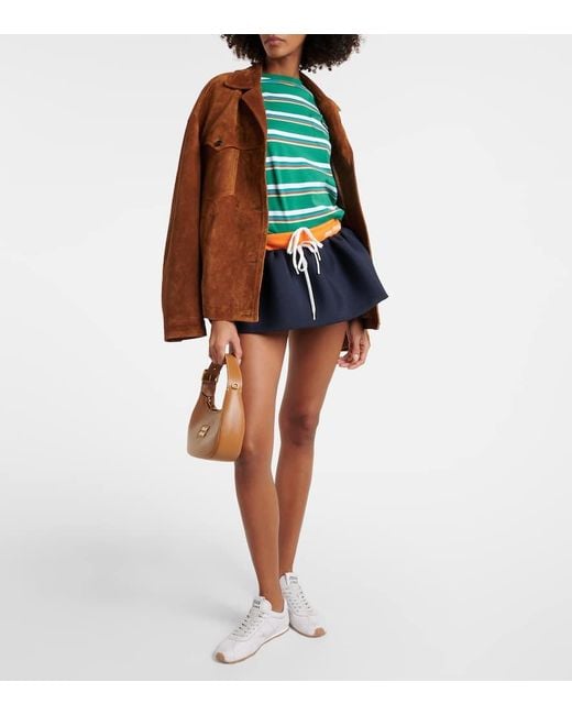 Miu Miu Mohair Mini Skirt in Blue | Lyst UK