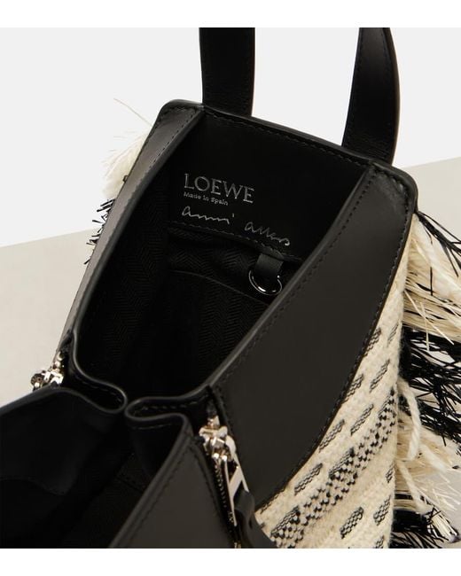 Loewe Black Bucket Bag Hammock Compact Aus Leder