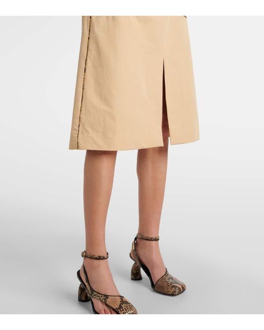 Falda Midi De Popelin De Algodon Dries Van Noten de color Natural