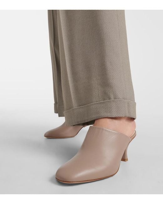 Tod's Gray Leather Mules