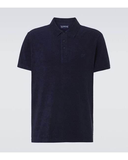 Vilebrequin Blue Cotton-Blend Terry Polo Shirt for men