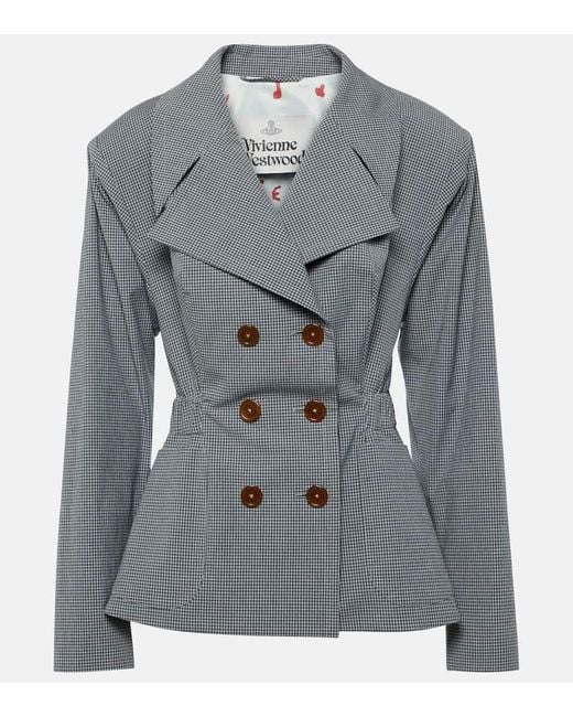 Vivienne Westwood Gray Gingham Cotton Jacket
