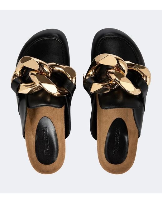 J.W. Anderson Black Curb Chain Mules for men
