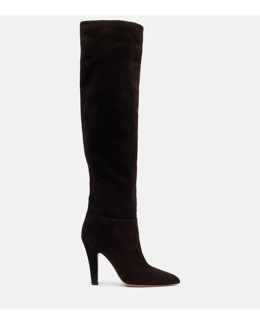 Paris Texas Black Elsa 100 Suede Over-The-Knee Boots