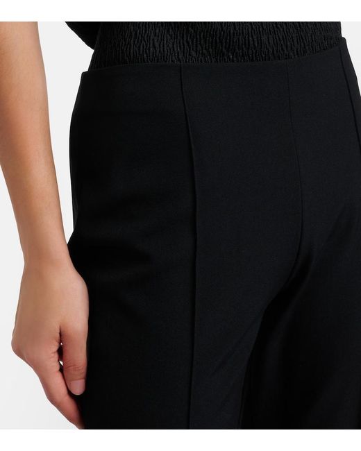 The Row Black Fabien Wool Cady Flared Pants