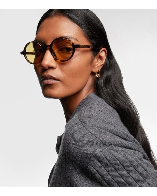 Bottega Veneta Brown Round Sunglasses