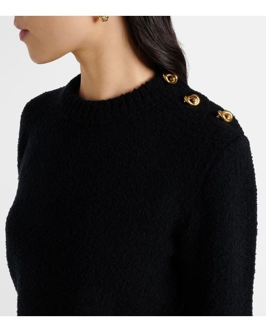 Bottega Veneta Black Pullover Aus Bouclé-Wolle