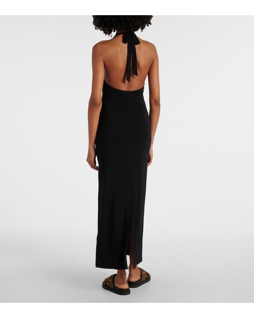 Max Mara Black Ghiotto Cutout Halterneck Maxi Dress