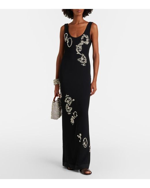 Dries Van Noten Black Embellished Gown