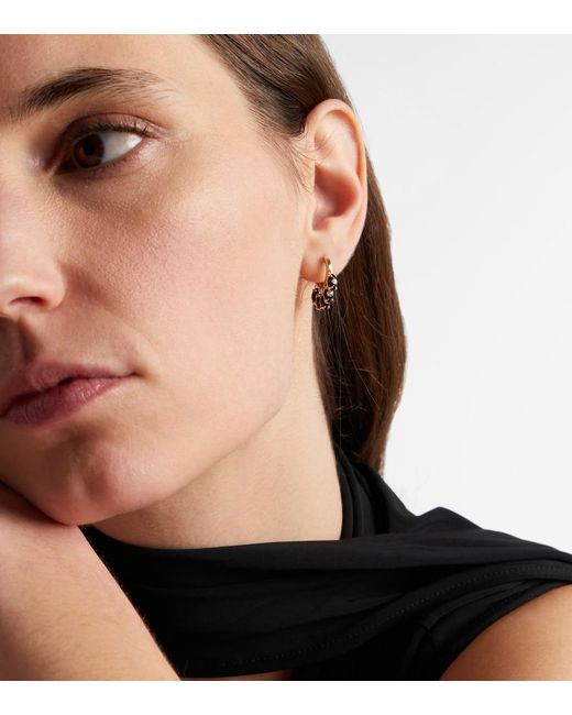 Sydney Evan White 14Kt Hoop Earrings With Onyx And Diamonds