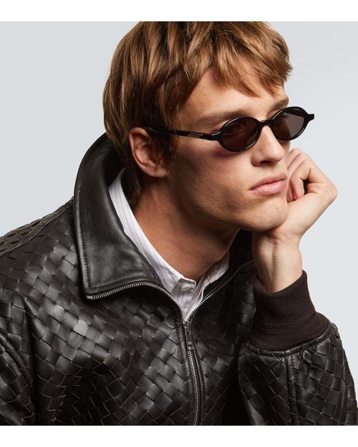 Bottega Veneta Brown Oval Sunglasses for men