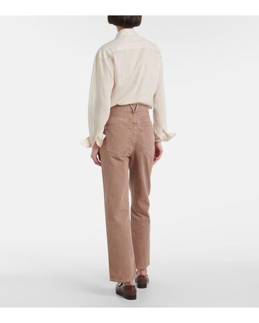 Jean Droit Daniela A Taille Haute Veronica Beard en coloris Natural