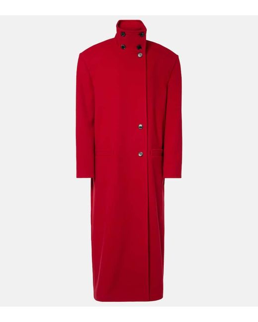 Magda Butrym Red Oversized Wool Coat