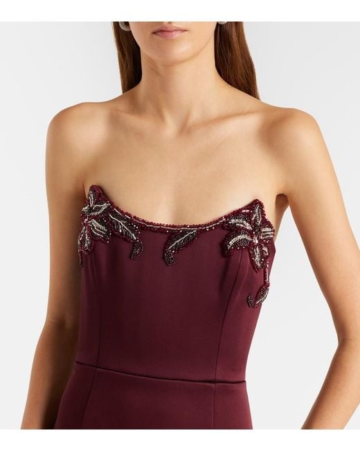 Rebecca Vallance Purple Alora Embellished Corset Gown
