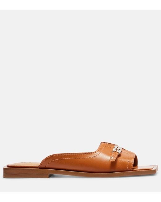 Ganni Brown Butterfly Slides