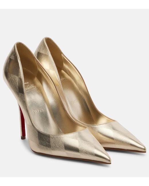 Christian Louboutin Natural Miss Z Metallic Leather Pumps