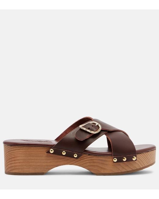 Ancient Greek Sandals Brown Marilisa Leather Platform Sandals