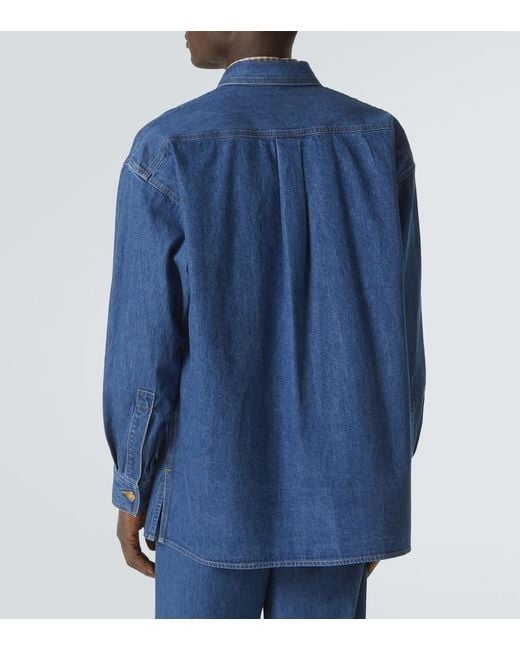 Camisa De Denim Auralee de hombre de color Blue