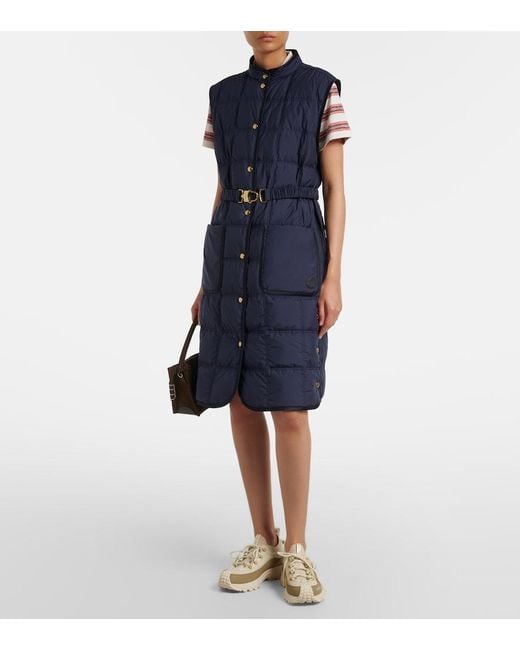 Moncler Blue Cygnette Belted Quilted Down Vest