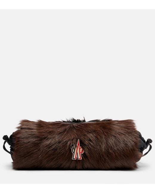 Moncler Brown Shearling Clutch