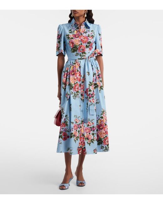 Dolce & Gabbana Blue Keira 60 Floral Satin Mules