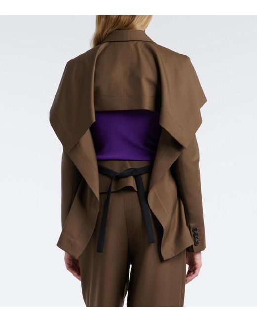 Loewe Brown Caped Wool Blazer