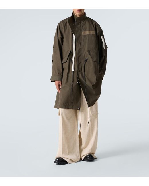Sacai Green Cotton-Blend Ripstop Jacket for men