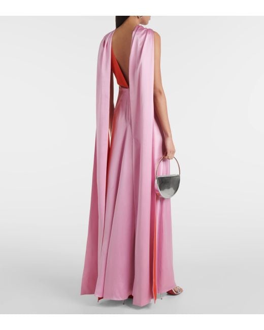 Roksanda Pink Amanita Caped Silk Gown