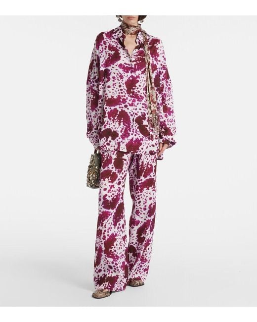 Dries Van Noten Red Oversized Shirt