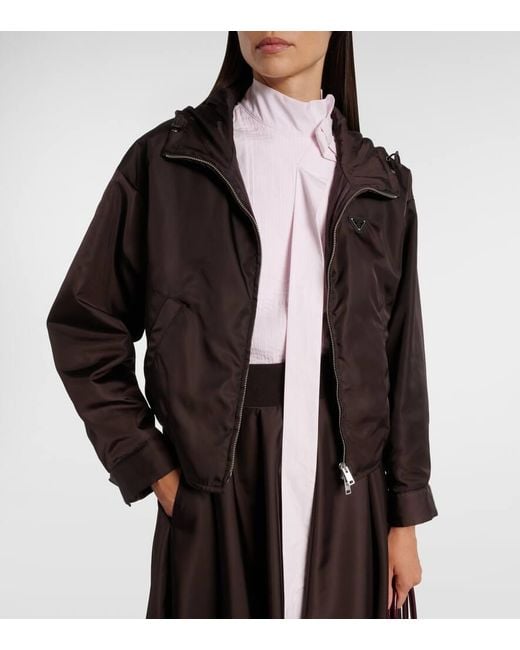 Chaqueta De Re-Nylon Con Capucha Prada de color Black