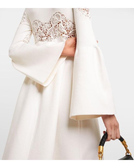 Chloé Natural Wool-Blend Maxi Dress