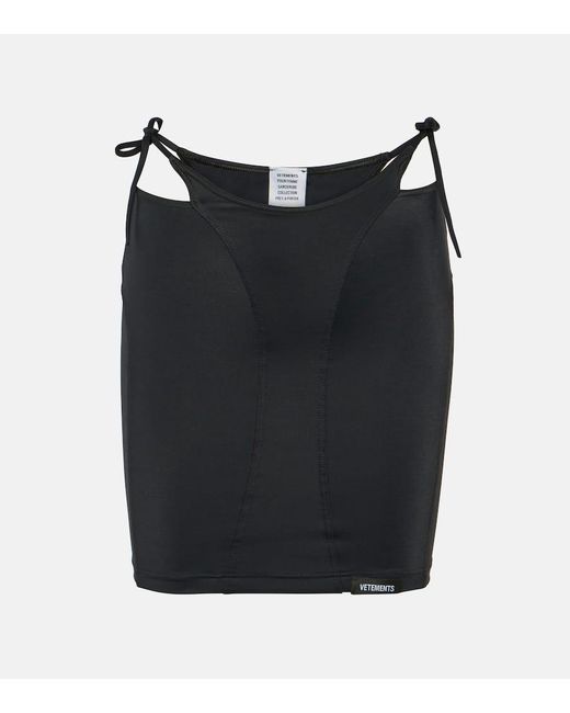 Minigonna in jersey con cut-out di Vetements in Black