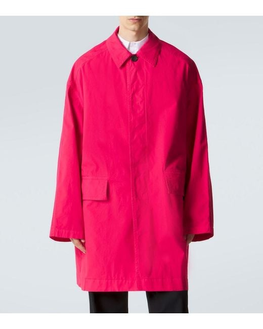 Dries Van Noten Pink Robin Cotton Coat for men
