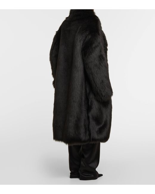 Manteau Margot en fourrure synthetique Costarellos en coloris Black