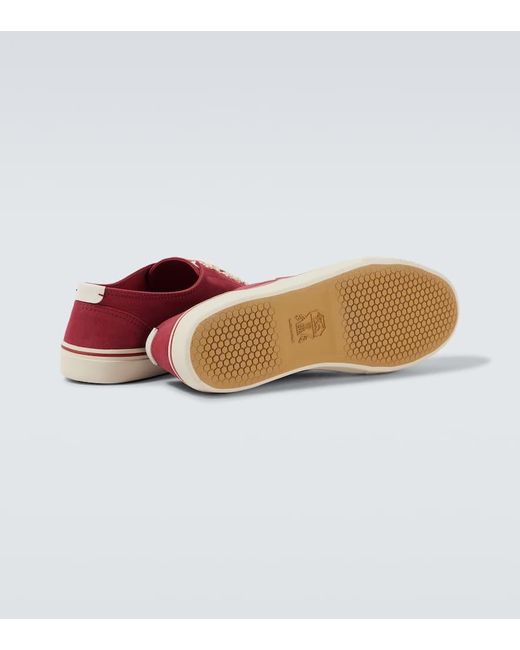 Zapatillas De Lona Con Piel Brunello Cucinelli de hombre de color Red