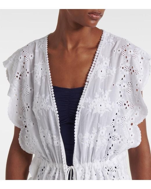 Melissa Odabash White Talitha Broderie Anglaise Cotton Beach Dress