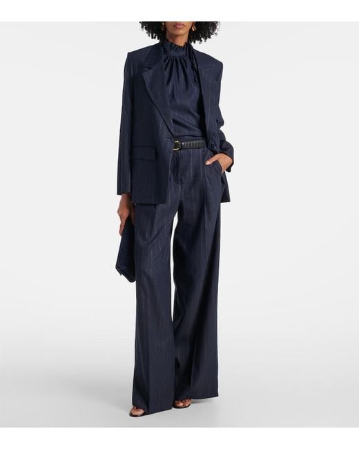 Dorothee Schumacher Blue Modern Sophistication Wide-Leg Pants